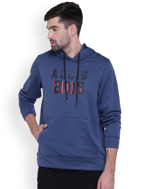 

Alcis Men Blue Solid Hooded Sweatshirt