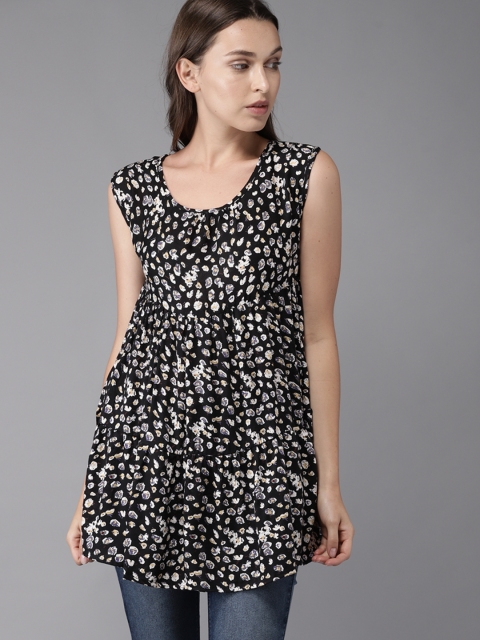 

HERE&NOW Women Black Printed Top