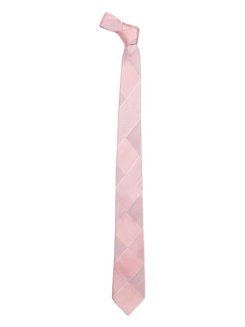 

Alvaro Castagnino Pink & White Checked Skinny Tie