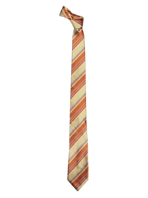 

Alvaro Castagnino Yellow & Brown Striped Skinny Tie