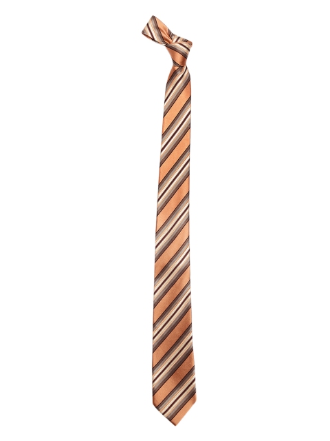 

Alvaro Castagnino Brown & Brown Striped Skinny Tie