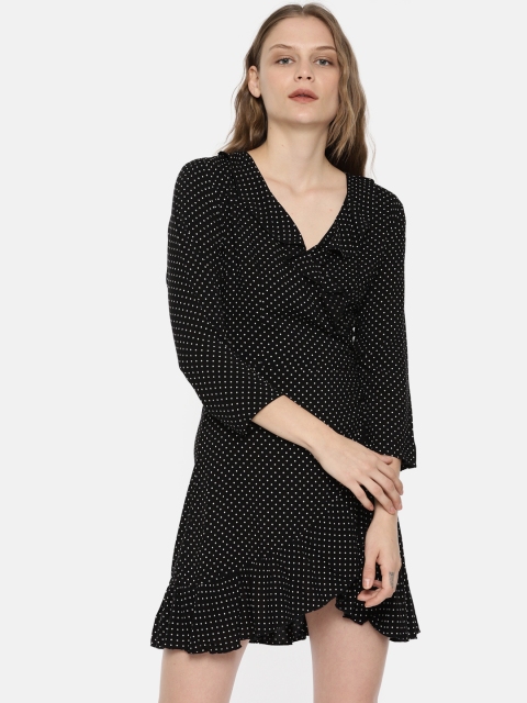 

ONLY Women Black Printed Wrap Dress
