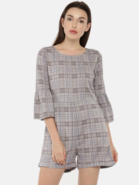 

ONLY Women Grey Checked Marvel Playsuit