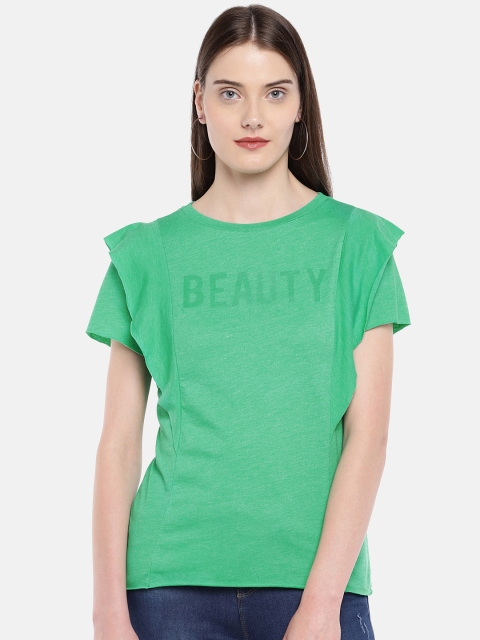 

ONLY Women Green Solid Top