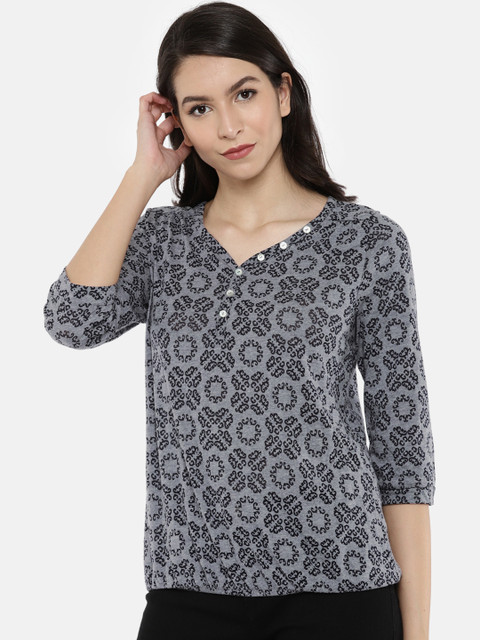 

ONLY Women Grey Printed Top