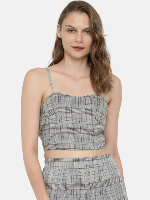 

ONLY Women Grey Checked Top
