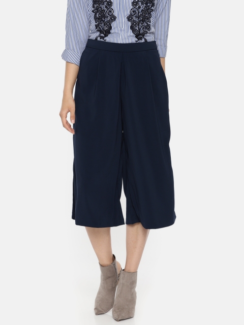 

ONLY Women Navy Loose Fit Solid Culottes, Navy blue