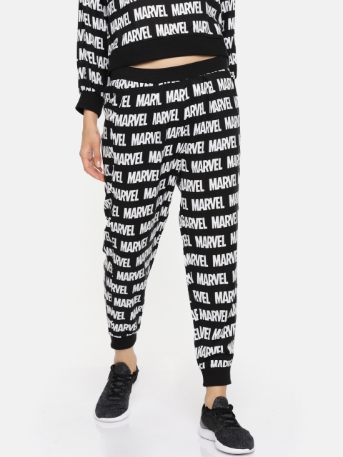 

ONLY Women Black Loose Fit Marvel Printed Regular Trousers