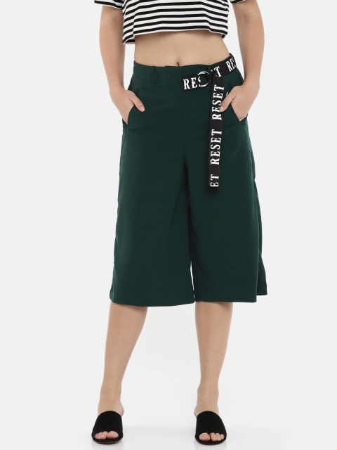 

ONLY Women Green Loose Fit Solid Culottes