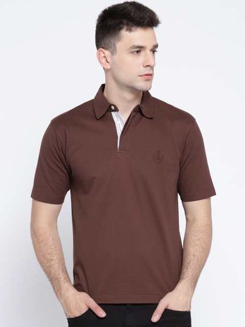 

Blackberrys Men Brown Solid Polo Collar T-shirt