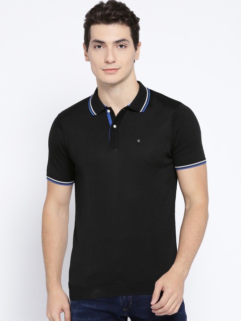 

Blackberrys Men Black Solid Polo Collar T-shirt