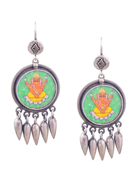 

ahilya Sterling Silver Hand Painted Avighna Earrings