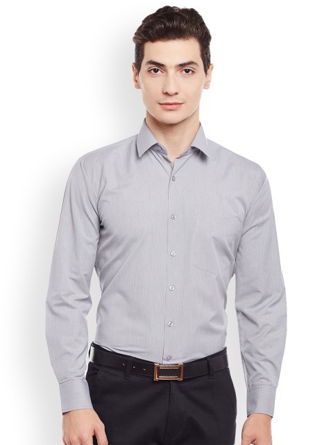 

Hancock Men Grey Regular Fit Self-Design Formal Shirt