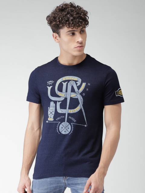 

Celio Men Blue Printed Round Neck T-shirt