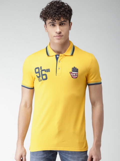

Celio Men Yellow Solid Polo Collar T-shirt
