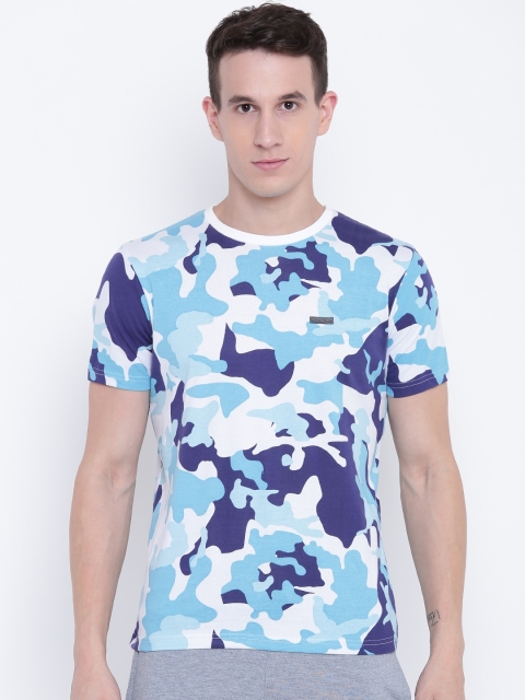 

Sweet Dreams Men Blue & White Camouflage Print Lounge T-shirt MT-184118COM