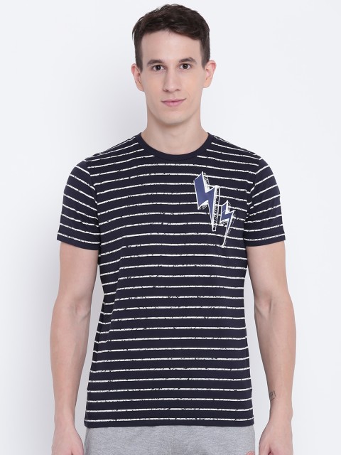 

Sweet Dreams Navy Blue & White Striped Lounge T-shirt MT-186118COM