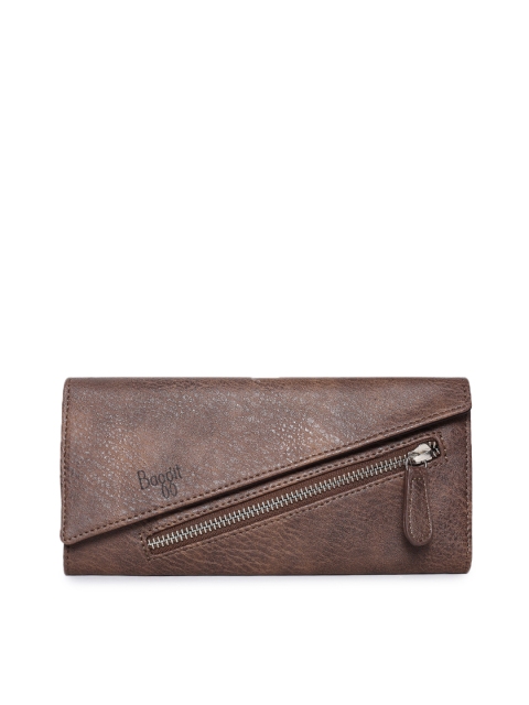 

Baggit Women Brown Textured Two Fold Wallet