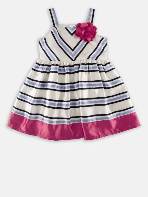 

Chirpie Pie by Pantaloons Girls White Striped A-Line Dress