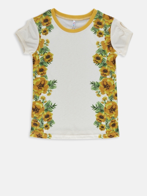 

POPPERS by Pantaloons Girls Off-White Printed T-shirt