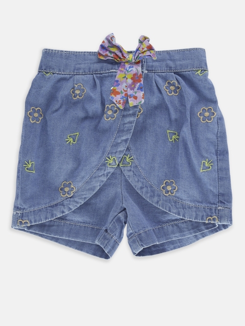 

Chirpie Pie by Pantaloons Girls Blue Printed Regular Fit Regular Shorts