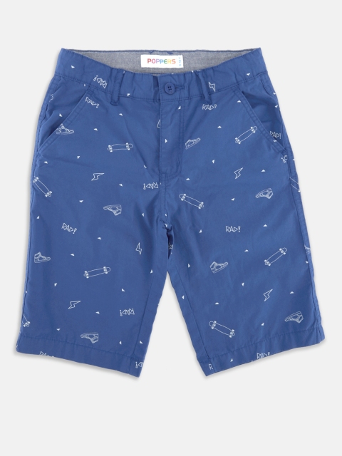 

POPPERS by Pantaloons Boys Blue Printed Regular Fit Regular Shorts