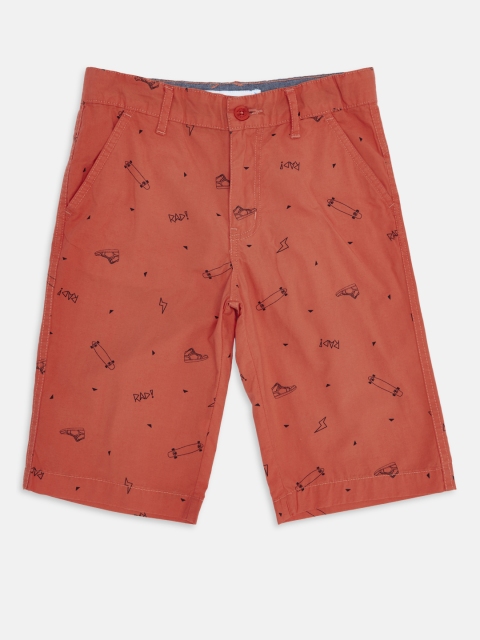 

POPPERS by Pantaloons Boys Orange Printed Regular Fit Regular Shorts