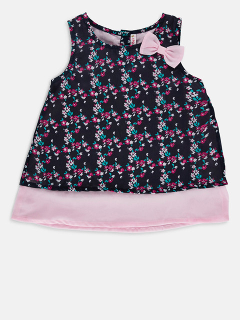 

CHALK by Pantaloons Girls Blue Printed Top