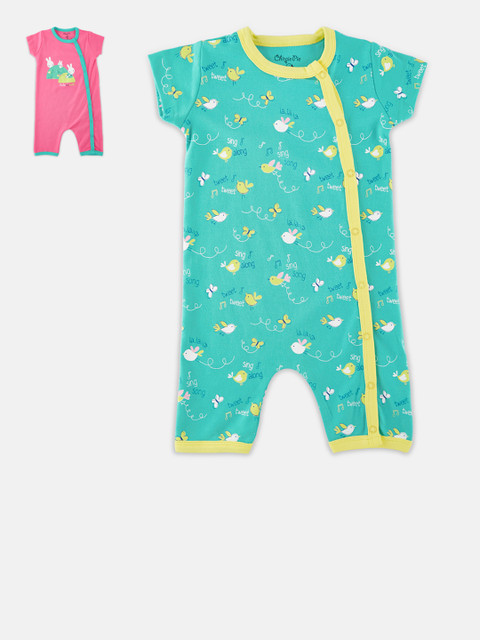 

Chirpie Pie by Pantaloons Girls Pack of 2 Sleepsuits, Pink
