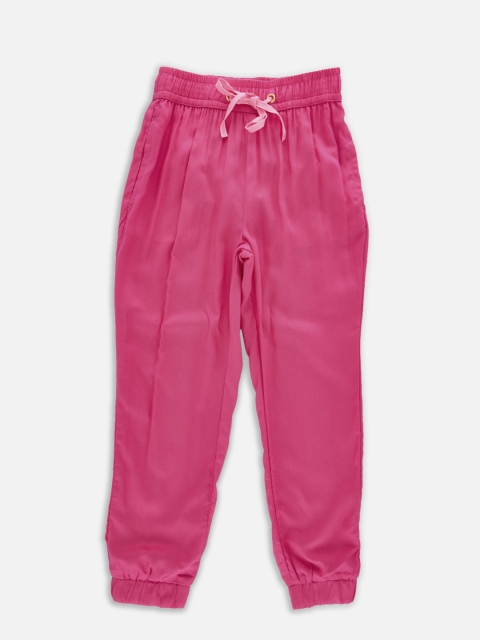 

CHALK by Pantaloons Girls Pink Regular Fit Solid Joggers
