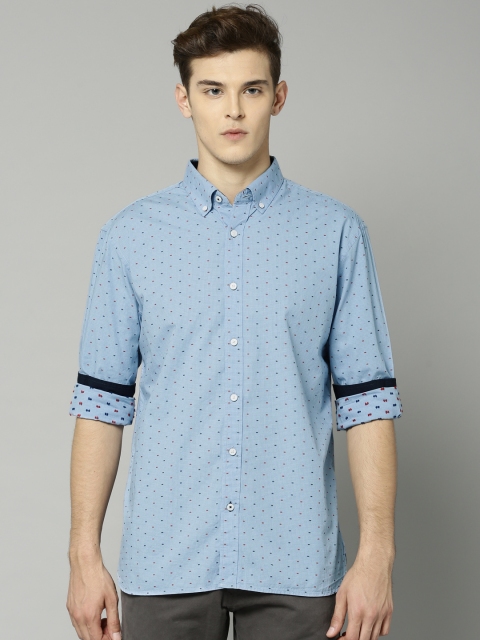 

Marks & Spencer Men Blue & Red Self-Design Casual Shirt