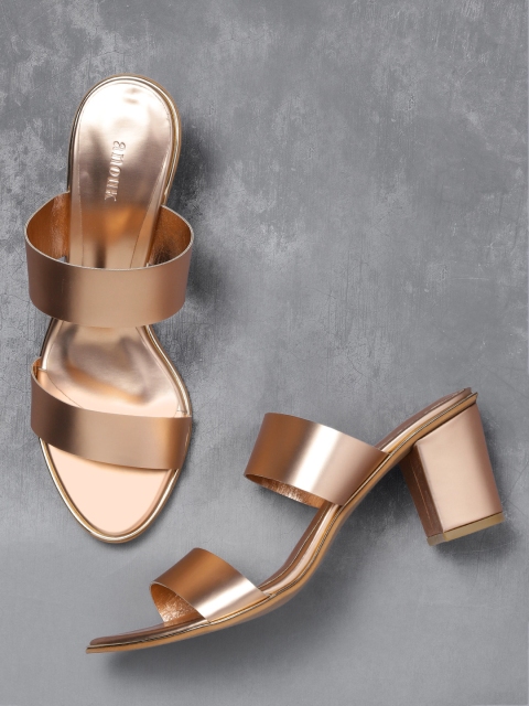 

Anouk Women Rose Gold-Toned Solid Block Heels