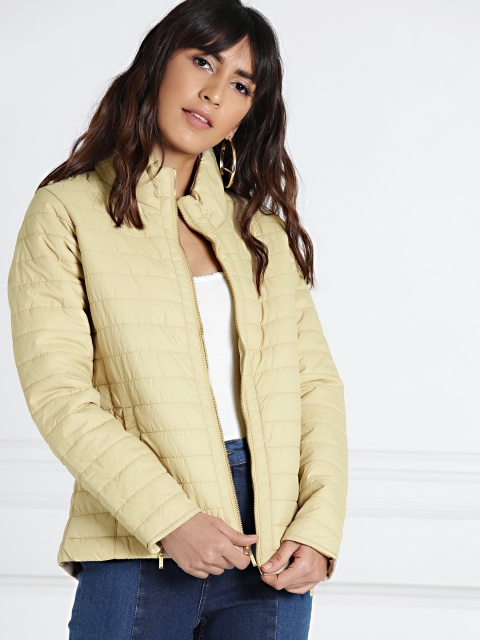 

all about you Women Beige Solid Puffer Jacket