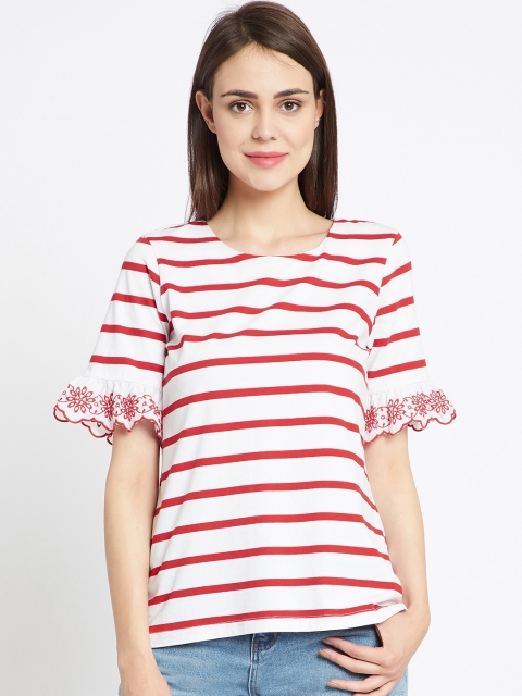 

COVER STORY Women Red Striped Top