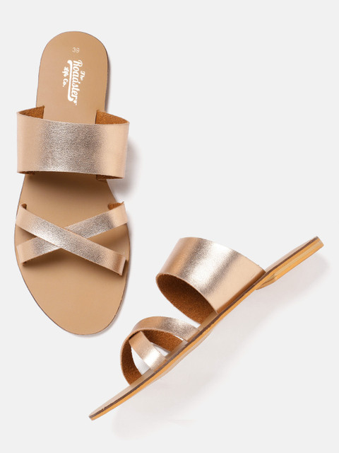 

Roadster Women Rose Gold Solid Open Toe Flats