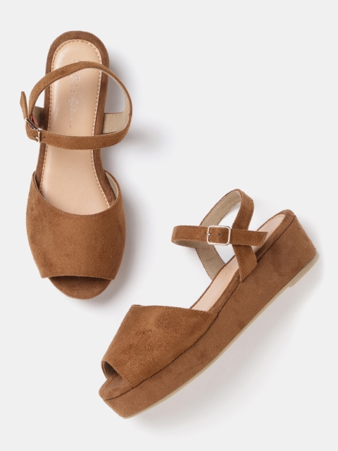 

Mast & Harbour Women Brown Solid Sandals