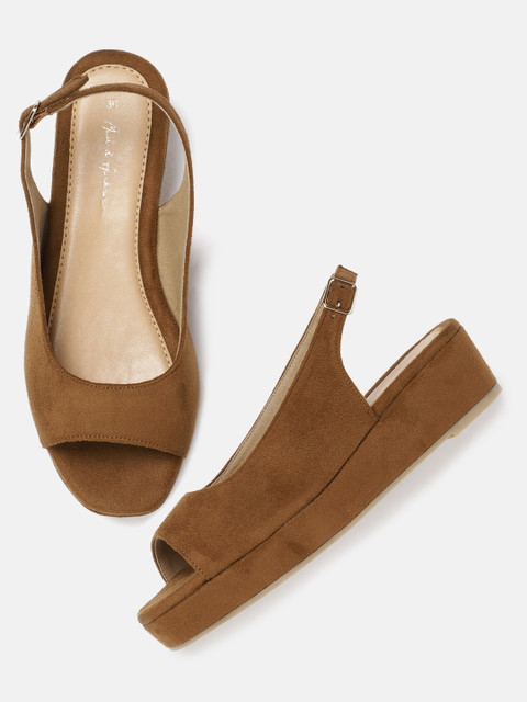 

Mast & Harbour Women Tan Brown Solid Sandals