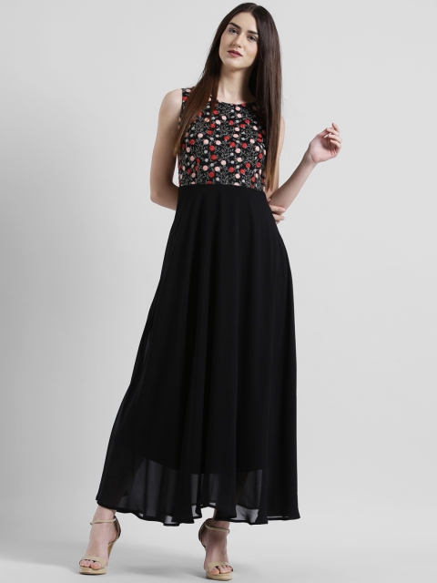 

Zink London Women Black Embellished Maxi Dress