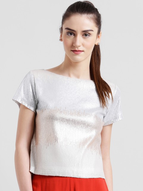 

Zink London Women White Embellished Top