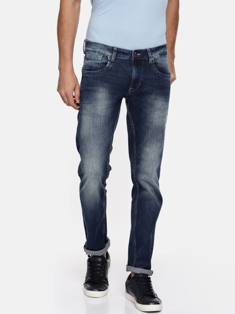 

American Bull Men Blue Slim Fit Low-Rise Clean Look Stretchable Jeans