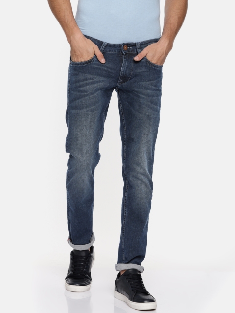 

American Bull Men Blue Slim Fit Low-Rise Clean Look Stretchable Jeans