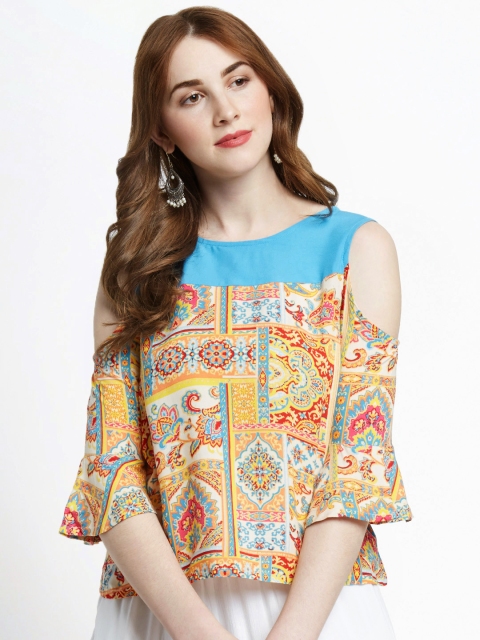 

AKKRITI BY PANTALOONS Women Multicoloured Printed Top, Multi