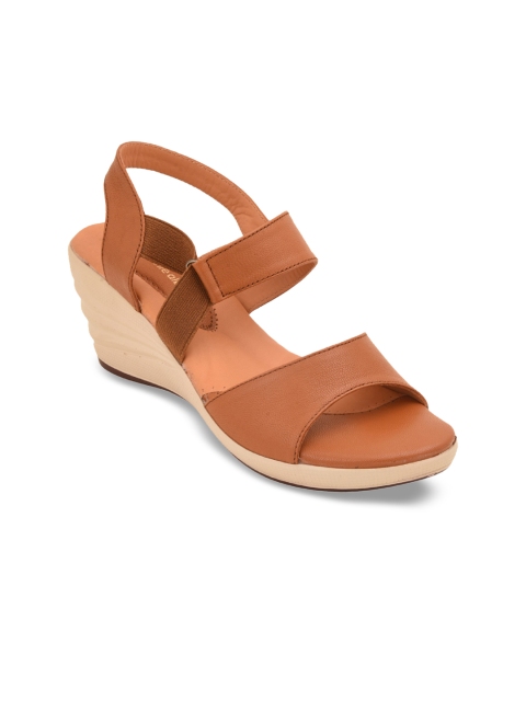 

pelle albero Women Tan Brown Solid Leather Wedges