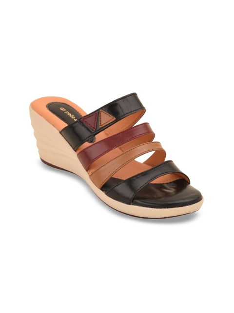 

pelle albero Women Black Solid Leather Wedges