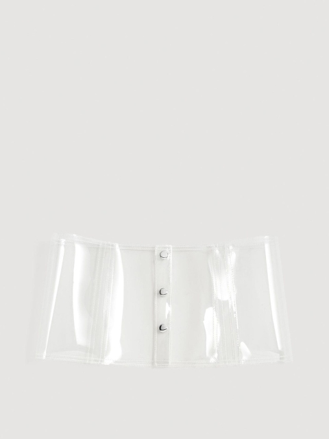 

MANGO Women Transparent Solid Wide Belt
