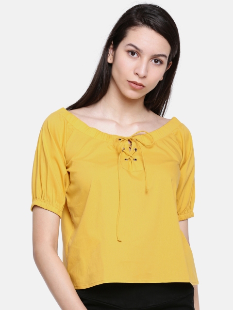 

Lee Cooper Women Mustard Yellow Solid Top