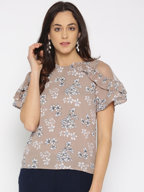 

Lee Cooper Women Taupe Printed Top