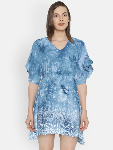 

Lee Cooper Women Blue Printed A-Line Dress