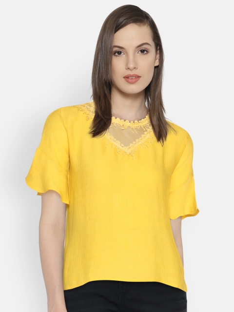

Lee Cooper Women Mustard Yellow Solid Top
