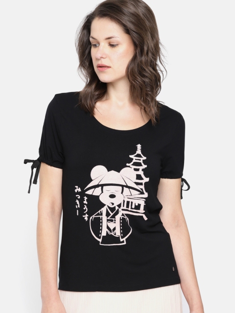 

Vero Moda Women Black Printed Round Neck T-shirt